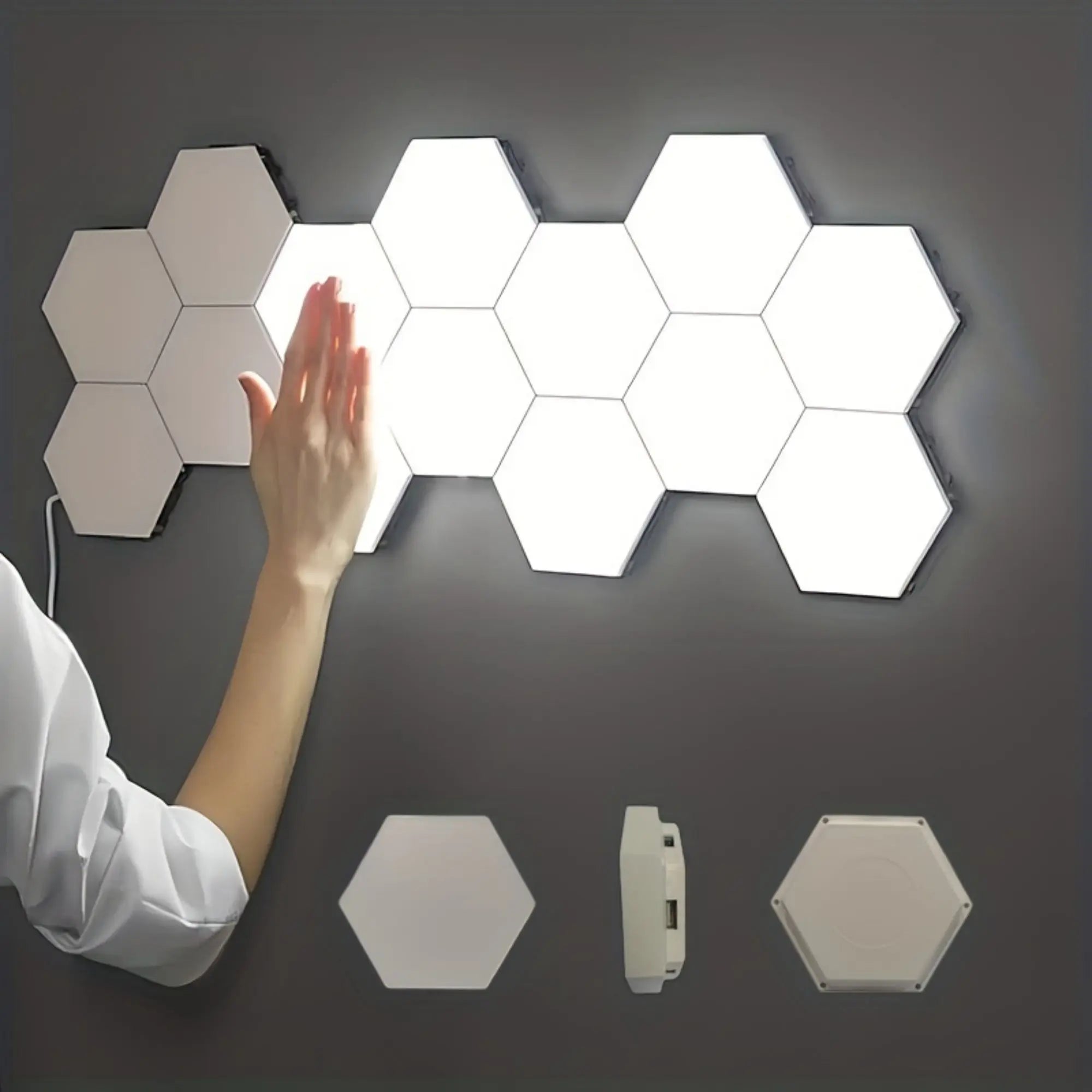 6-Pack Touch Control Hexagonal LED Wall Lights