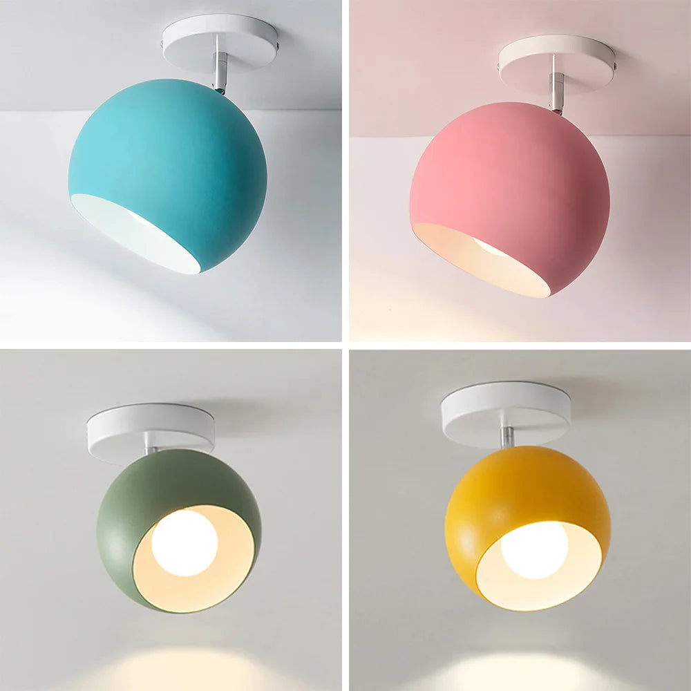 Semi-Flush Mount Ceiling Light - Modern Industrial Metal Ceiling Lamp for Porch Hallway Bathroom, Nordic Home Decor