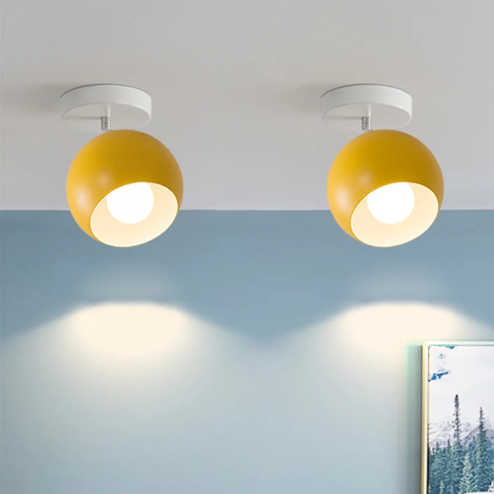 Semi-Flush Mount Ceiling Light - Modern Industrial Metal Ceiling Lamp for Porch Hallway Bathroom, Nordic Home Decor