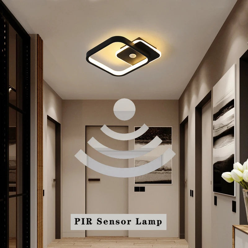 PIR Motion Sensor LED Ceiling Lamp - 220V Indoor 14W/16W Human Body Sensor LED Ceiling Lighting for Bedroom, Aisle, Corridor