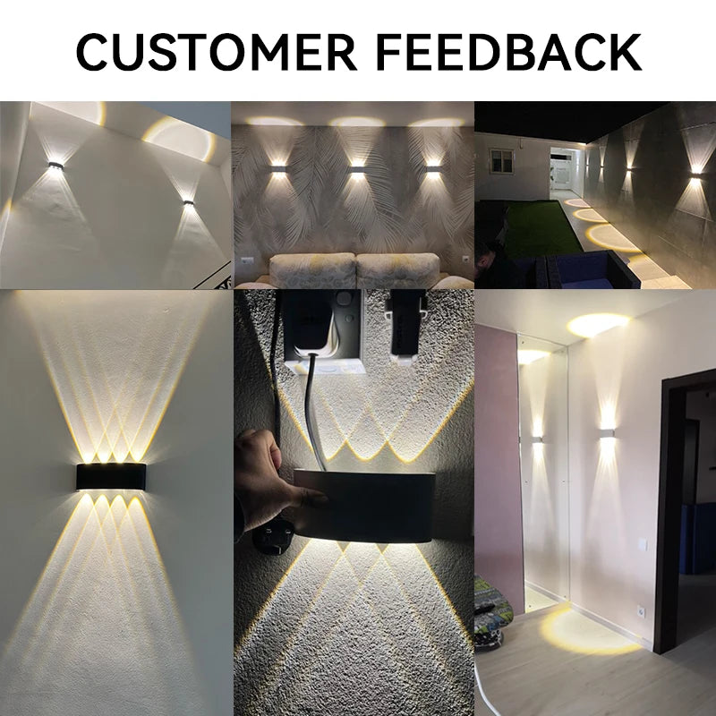 Up and Down LED Wall Lamp - Waterproof IP65 Aluminum Interior & Exterior Light for Bedroom, Living Room, and Corridor