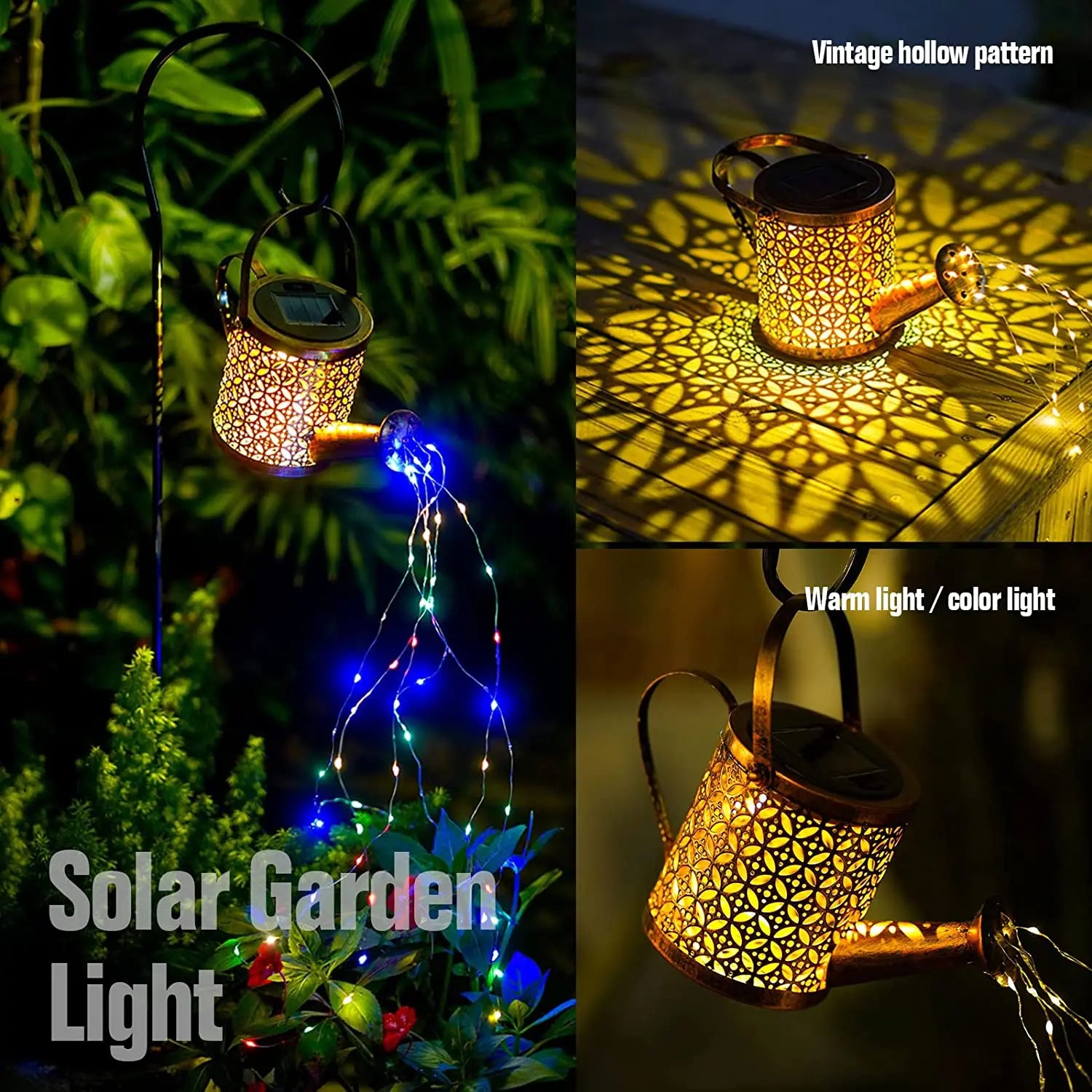 Solar Watering Can Cascading Light - Garden Decorative Solar Waterfall Lights