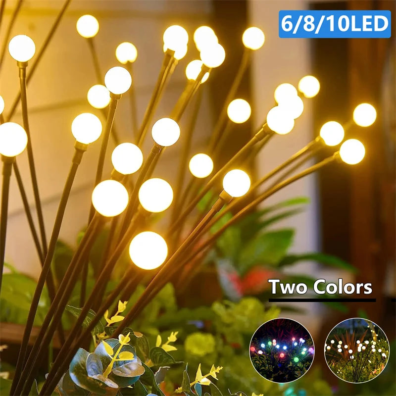 6/8/10 LED Solar Garden Firefly Lights - Outdoor Decoration Landscape Lamps