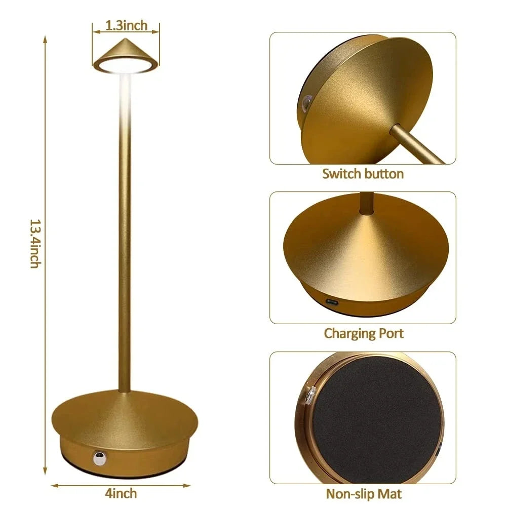 Rechargeable Table Lamp - Creative Touch LED for Hotel Bar Coffee Dining Decor