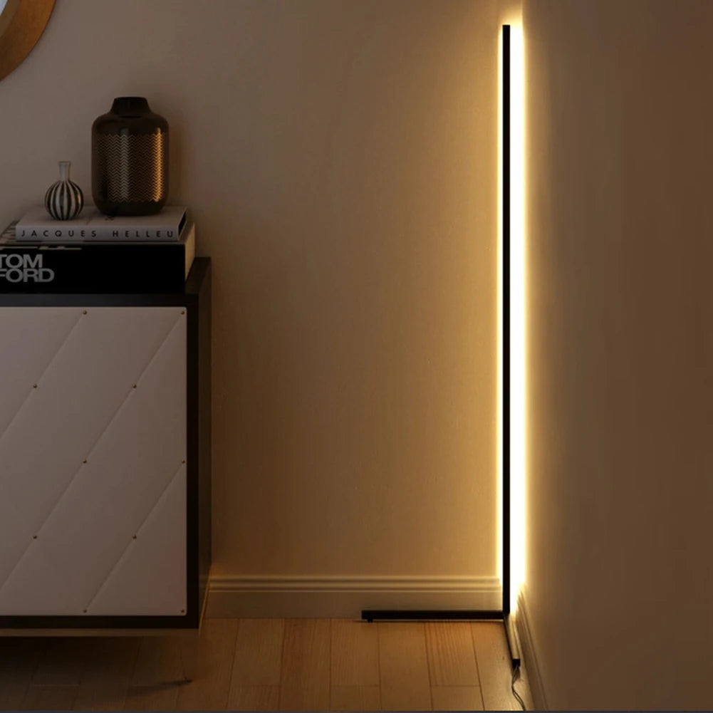 RGB LED Remote Control Floor Lamp - Modern Corner Bedroom Standing Light
