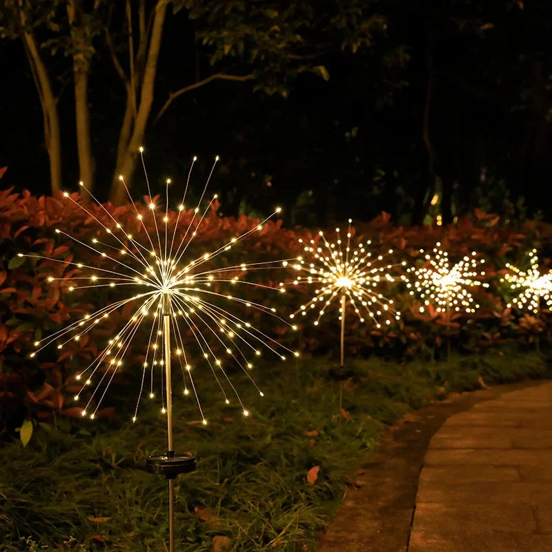 90 LED Solar Power Firework Lights - Outdoor Dandelion Lawn Lamp