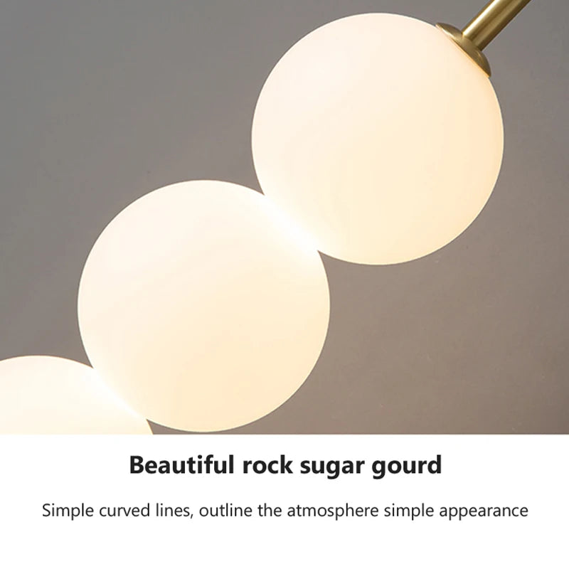 Nordic Wind Gourd Wall Lamp - Minimalist LED Milky White Light, Home Decoration Fixture