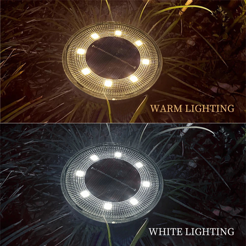 IP68 Waterproof LED Solar Ground Lights - Path, Deck, Yard, and Garden Decoration