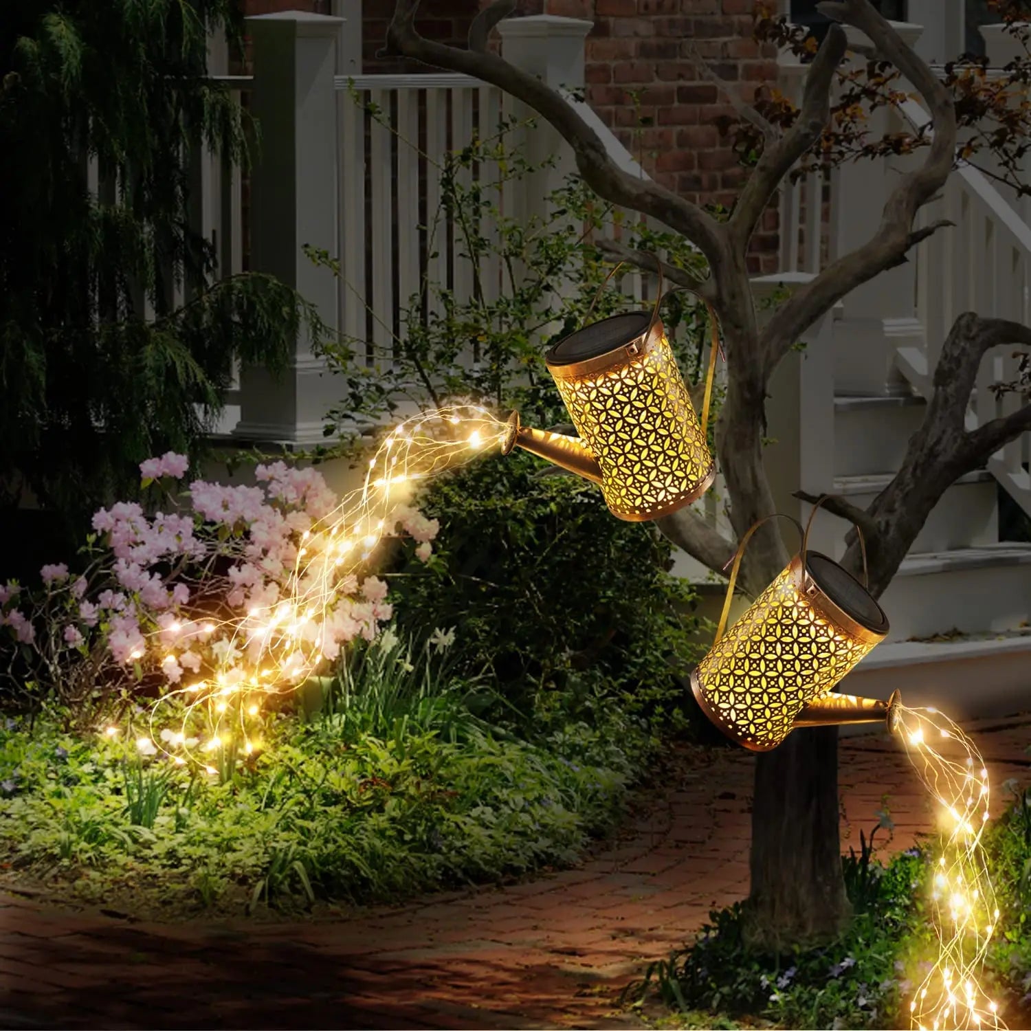 Solar Watering Can Cascading Light - Garden Decorative Solar Waterfall Lights