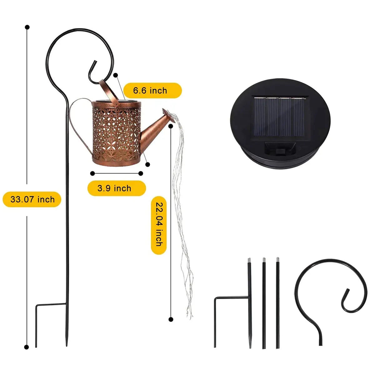 Solar Watering Can Cascading Light - Garden Decorative Solar Waterfall Lights