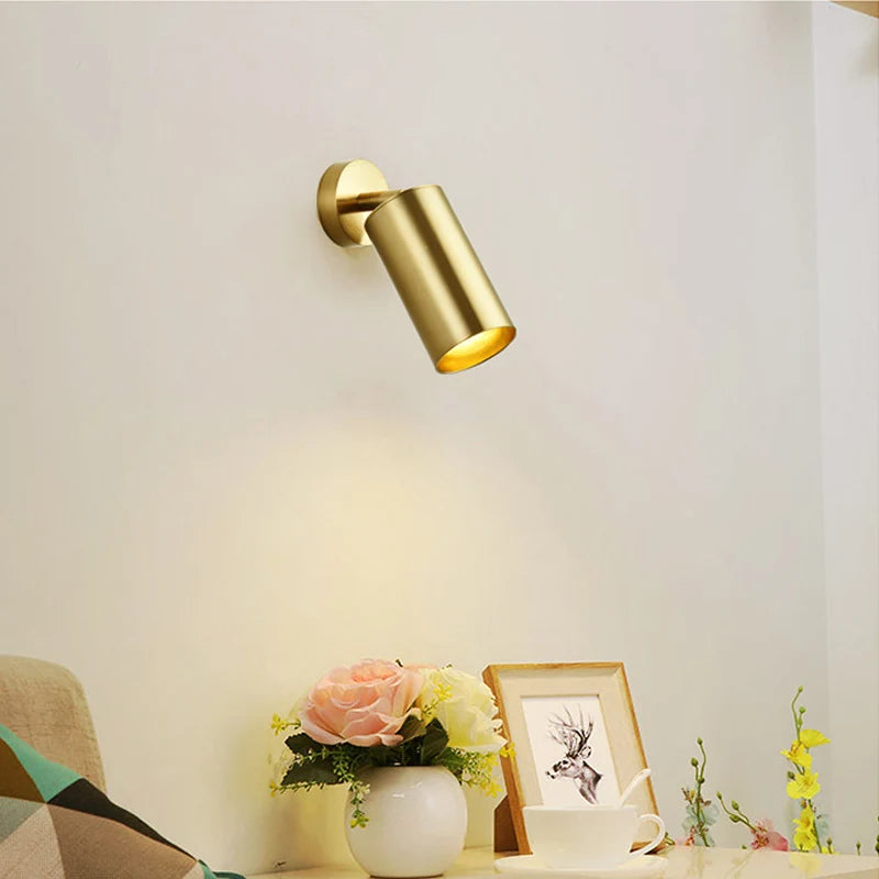 Golden Vintage Industrial Wall Sconce Light - GU10, Surface Mounted, Rotatable Ceiling Track