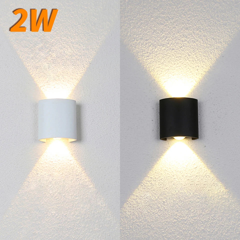 2W LED Wall Lamp - Outdoor Waterproof Garden Lighting, Indoor Bedroom Living Room Stairs Wall Light