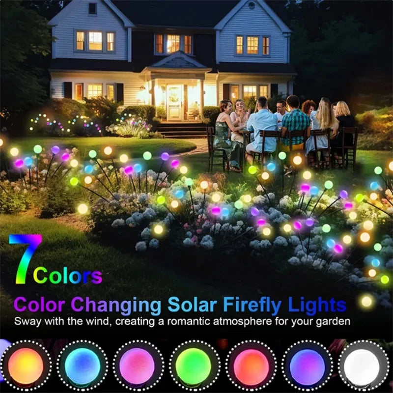 6/8/10 LED Solar Garden Firefly Lights - Outdoor Decoration Landscape Lamps
