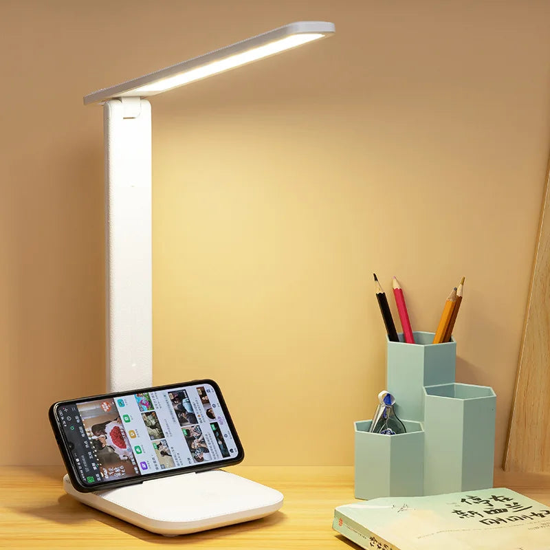 Folding Table Lamp - USB Touch Dimmable LED Desk Lamp for Student Dormitory, Eye Protection Night Light for Bedroom