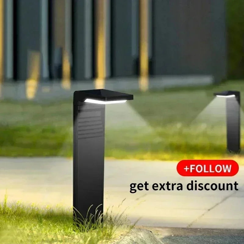 Solar Garden Lights - Waterproof LED Pathway Landscape Bollard Solar Lawn Lights for Yard Walkway (2200mAh)