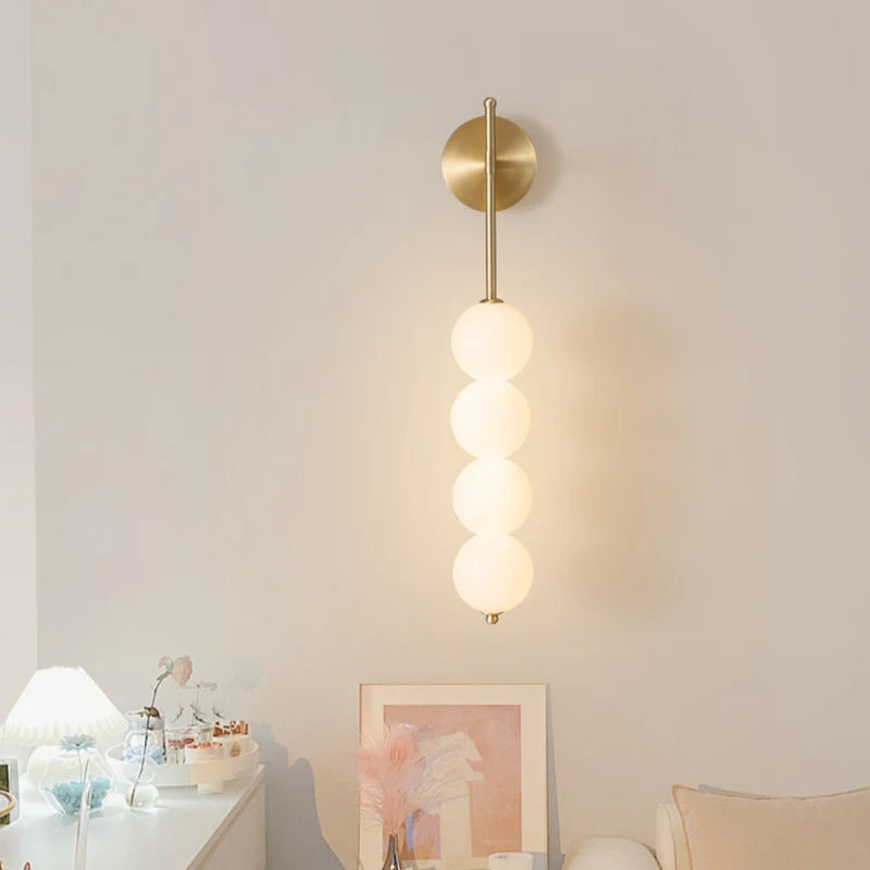 Nordic Wind Gourd Wall Lamp - Minimalist LED Milky White Light, Home Decoration Fixture