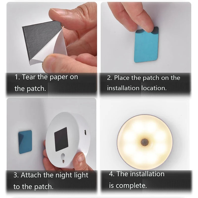 LED Night Light with Motion Sensor - USB Rechargeable, Magnetic Base