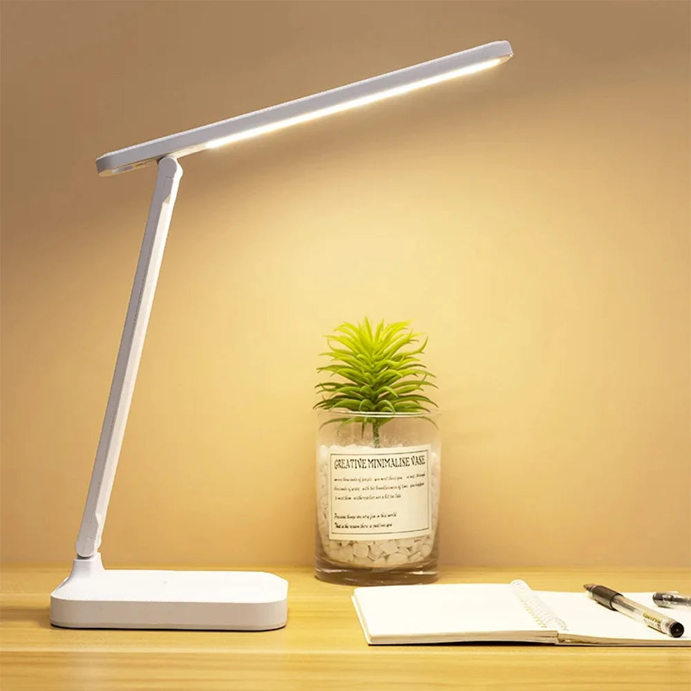Folding Table Lamp - USB Touch Dimmable LED Desk Lamp for Student Dormitory, Eye Protection Night Light for Bedroom