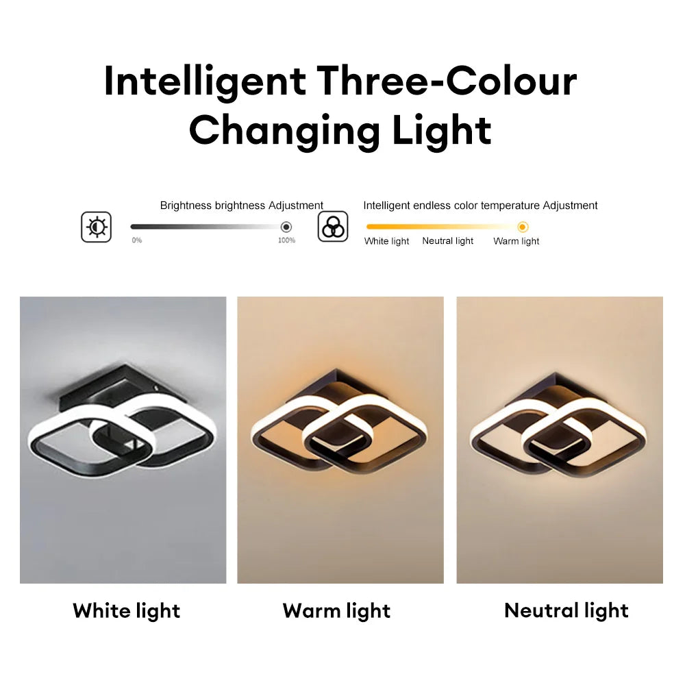 Modern Ceiling Lamp - 85-265V Metal Chandelier with Three-tone Light