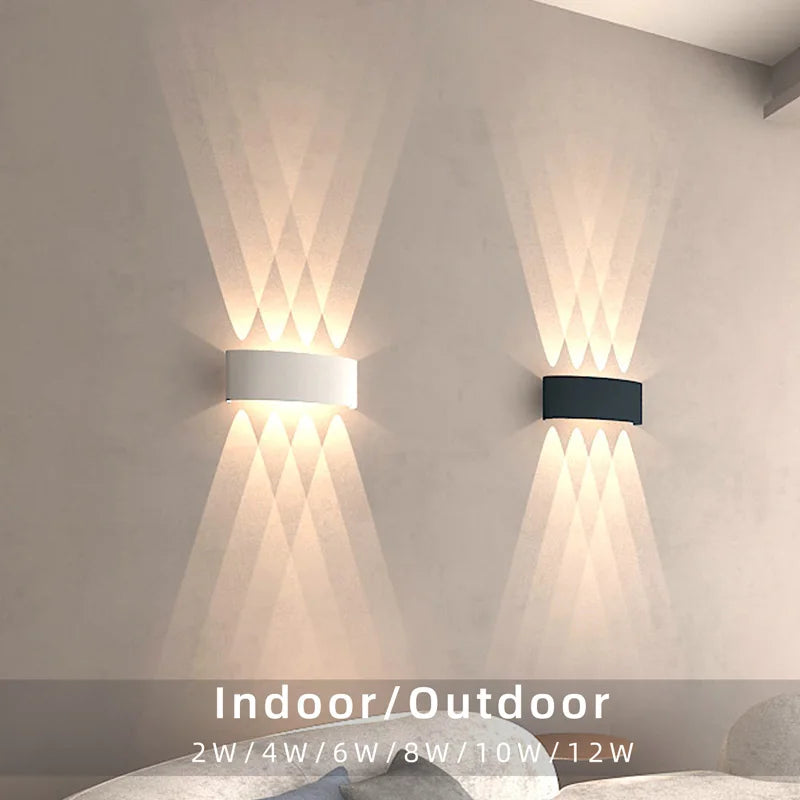 Up and Down LED Wall Lamp - Waterproof IP65 Aluminum Interior & Exterior Light for Bedroom, Living Room, and Corridor