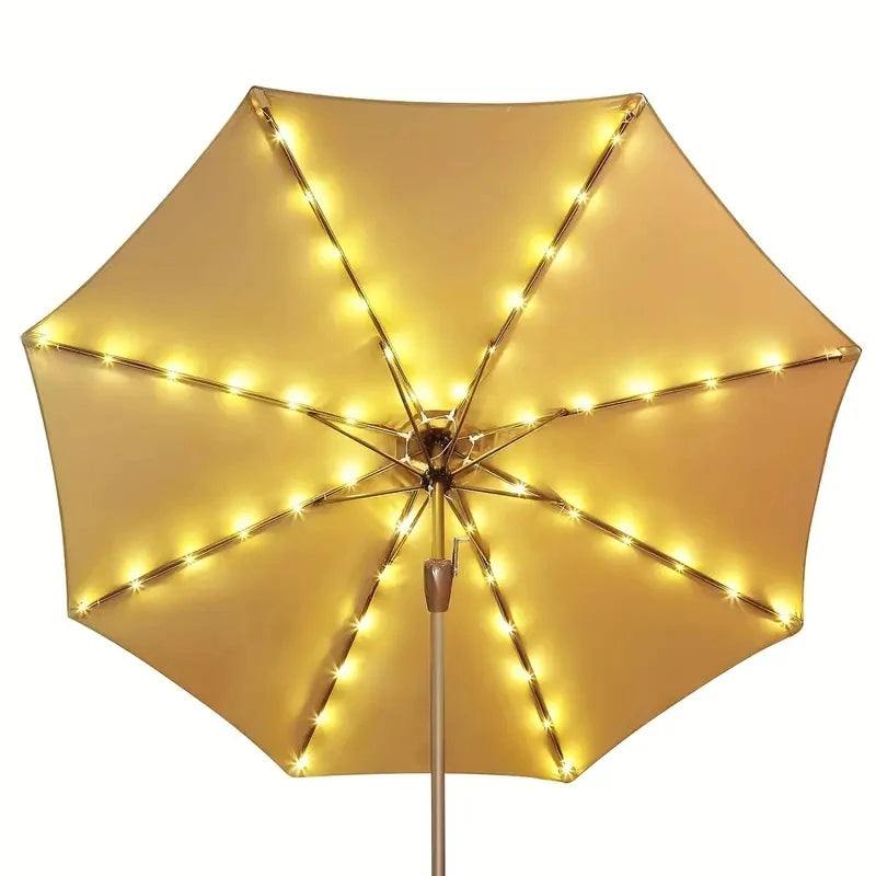 104 LED Solar Umbrella String Light - 8 Modes Waterproof Outdoor Lamp for Garden, Beach, and Patio Decoration